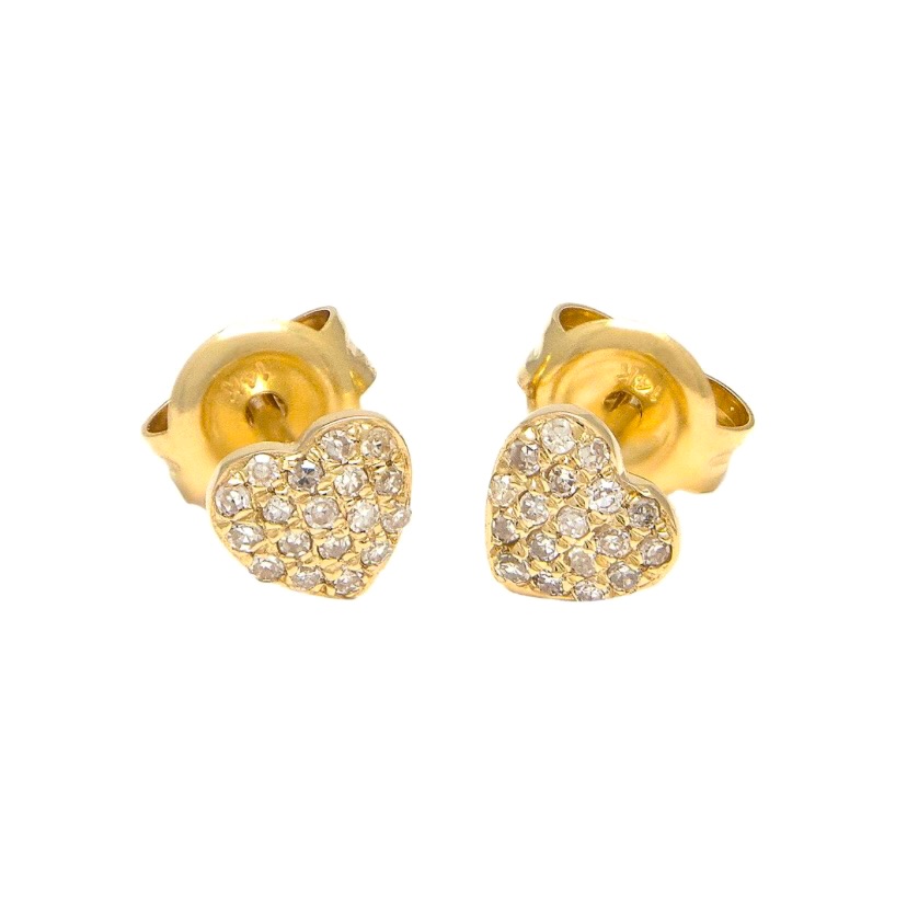 Pave Diamond Heart Earrings